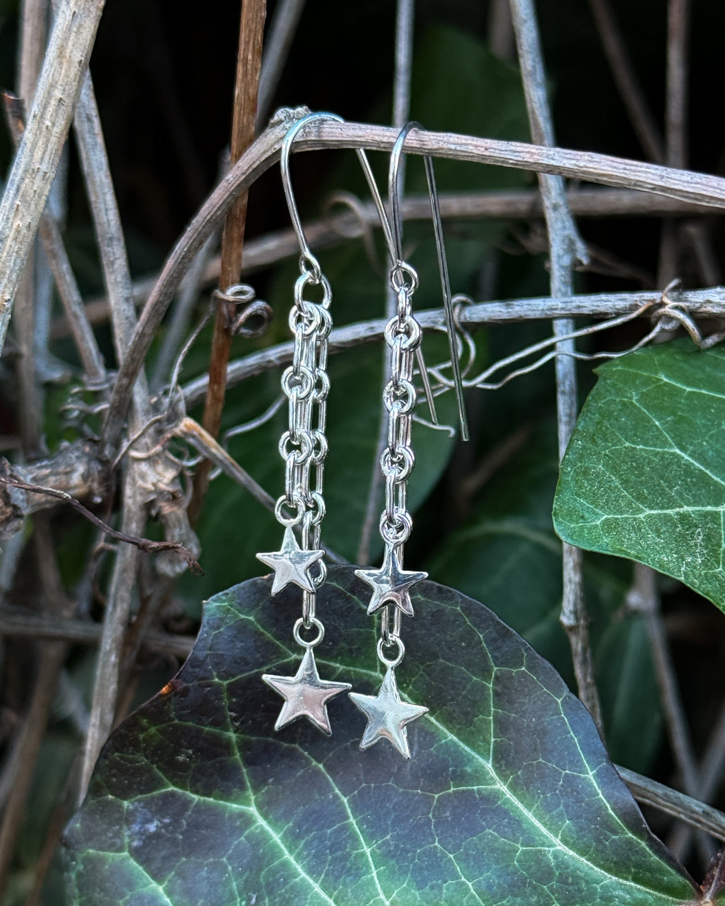 Threader Star Chain Earrings