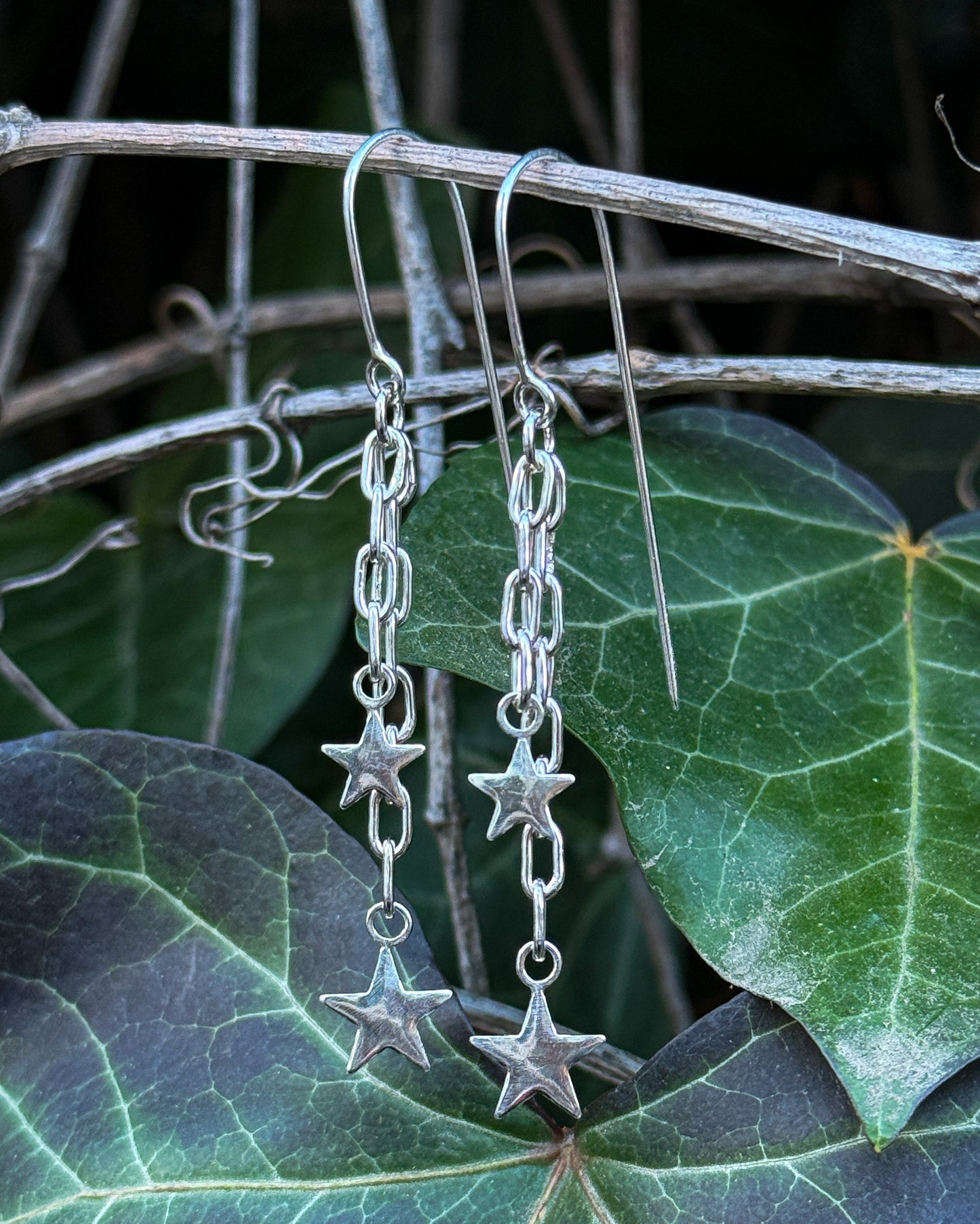 Threader Star Chain Earrings