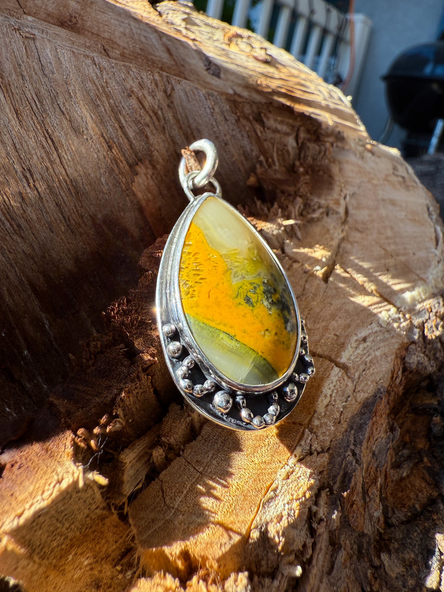 Bumblebee Jasper Tear Pendant