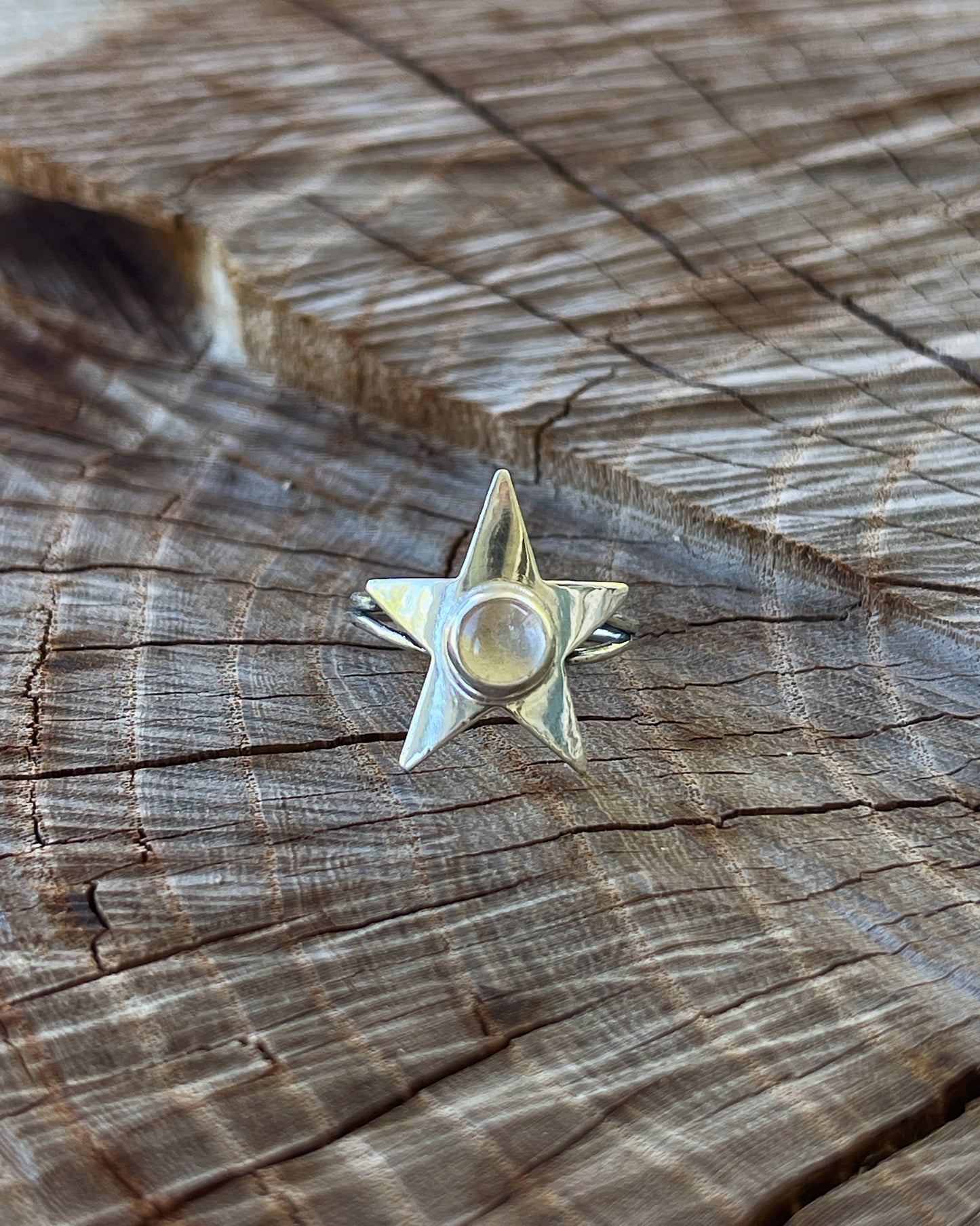 Clear Quartz Star Ring