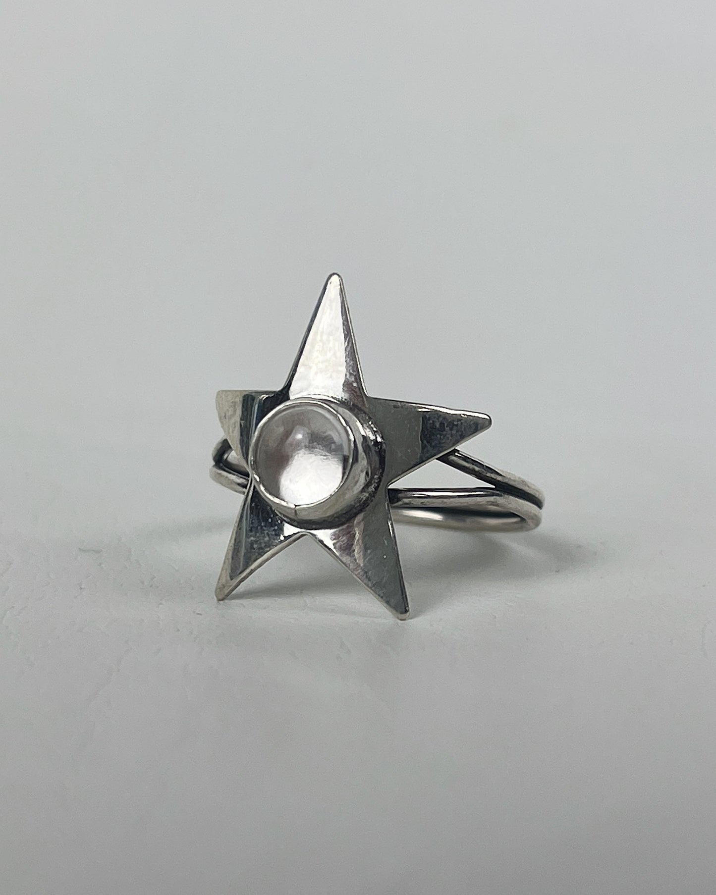 Clear Quartz Star Ring