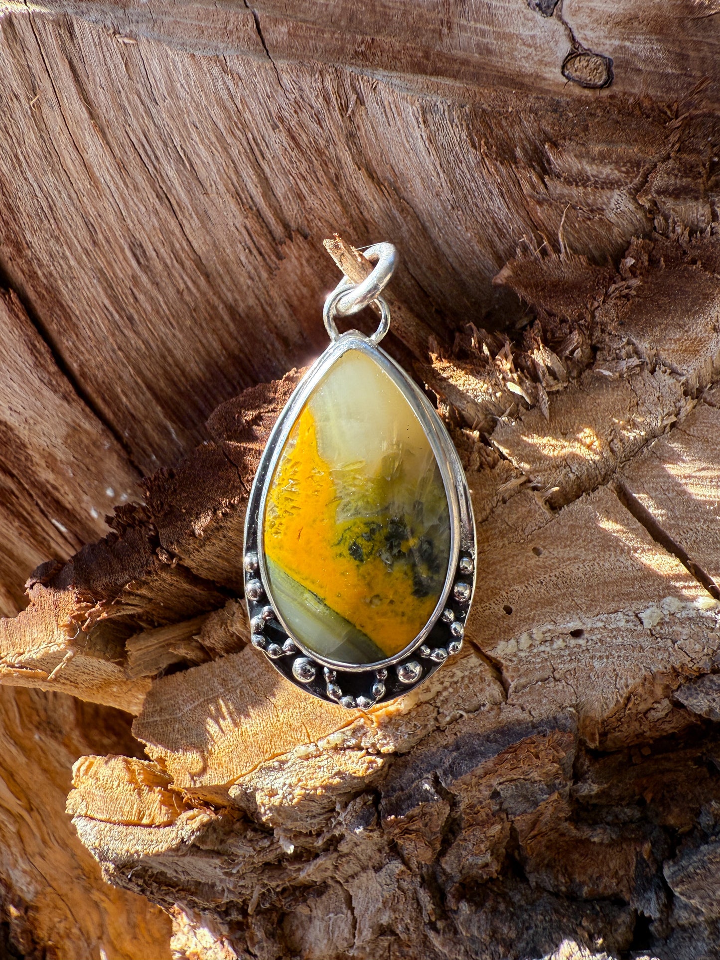Bumblebee Jasper Tear Pendant