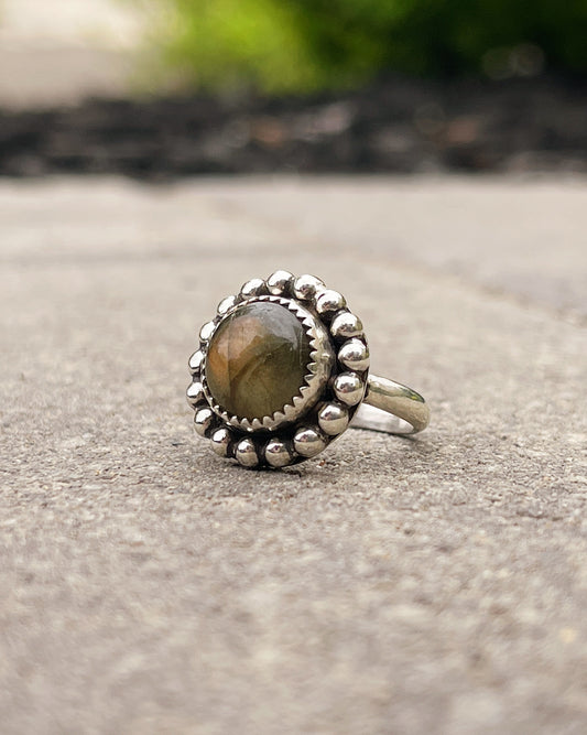 Beaded Labradorite Ring