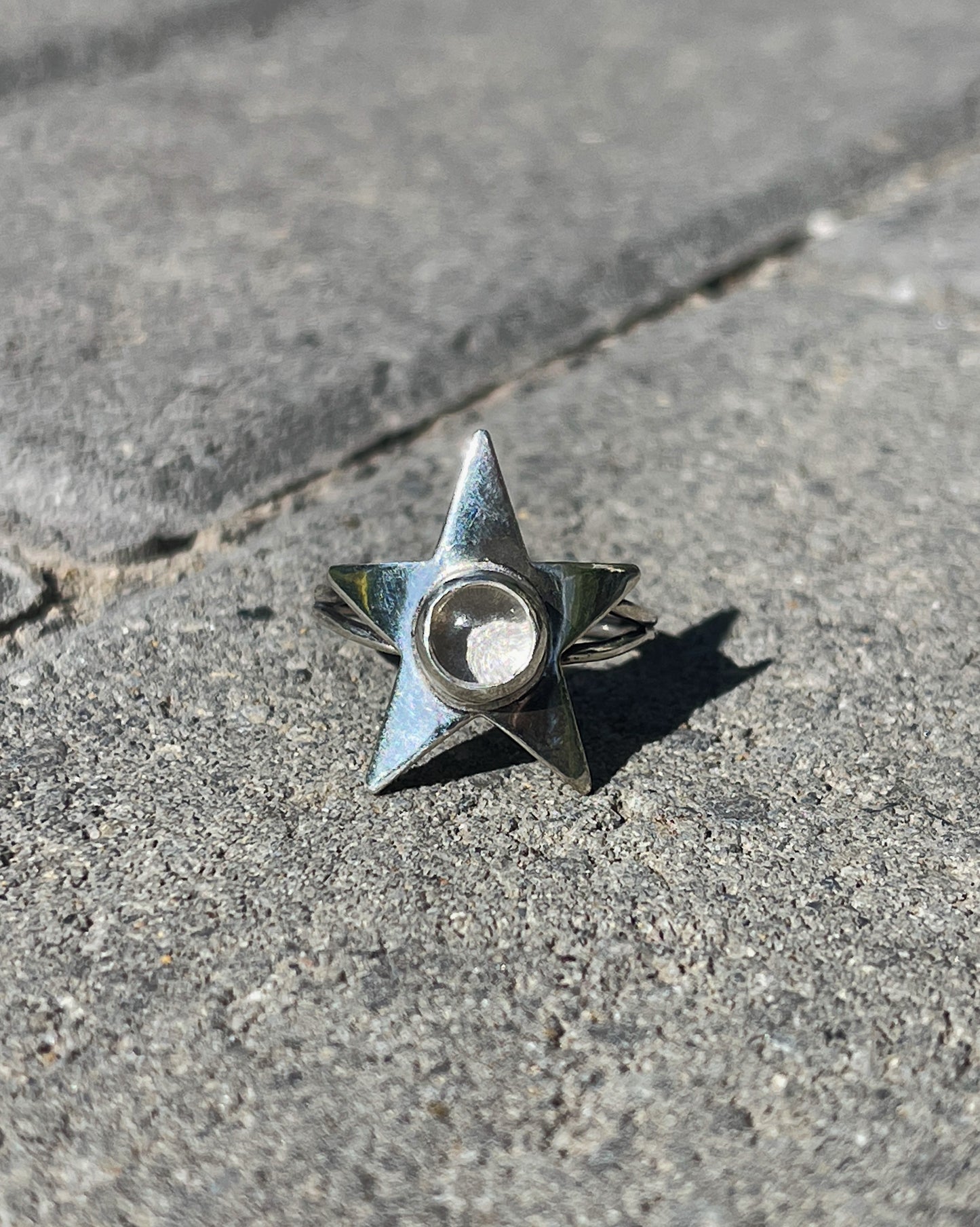 Clear Quartz Star Ring