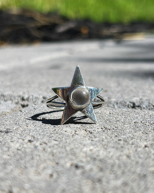 Clear Quartz Star Ring