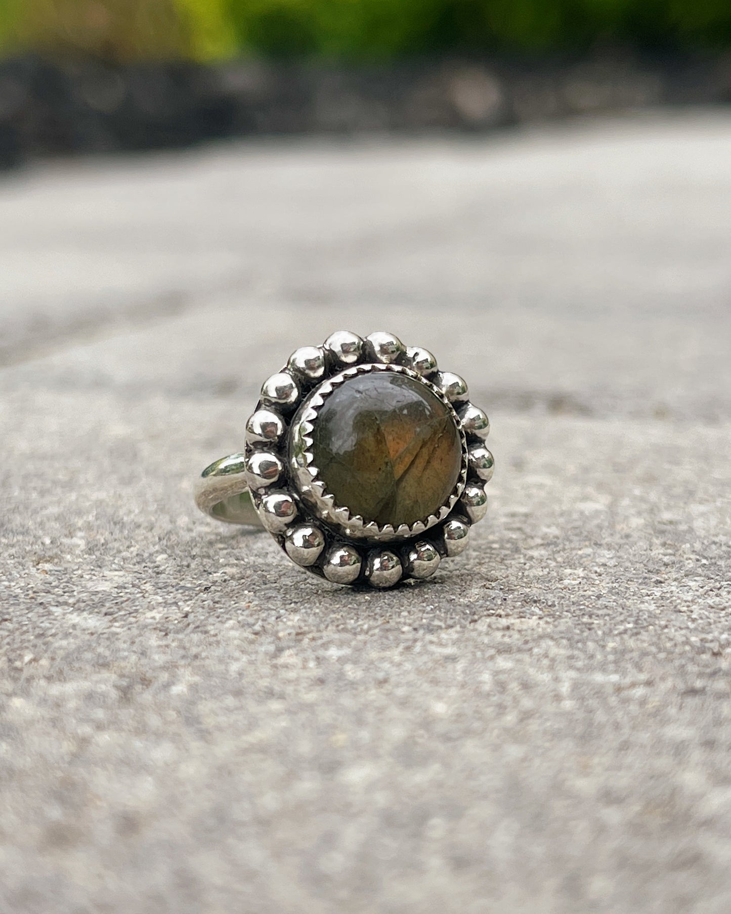 Beaded Labradorite Ring